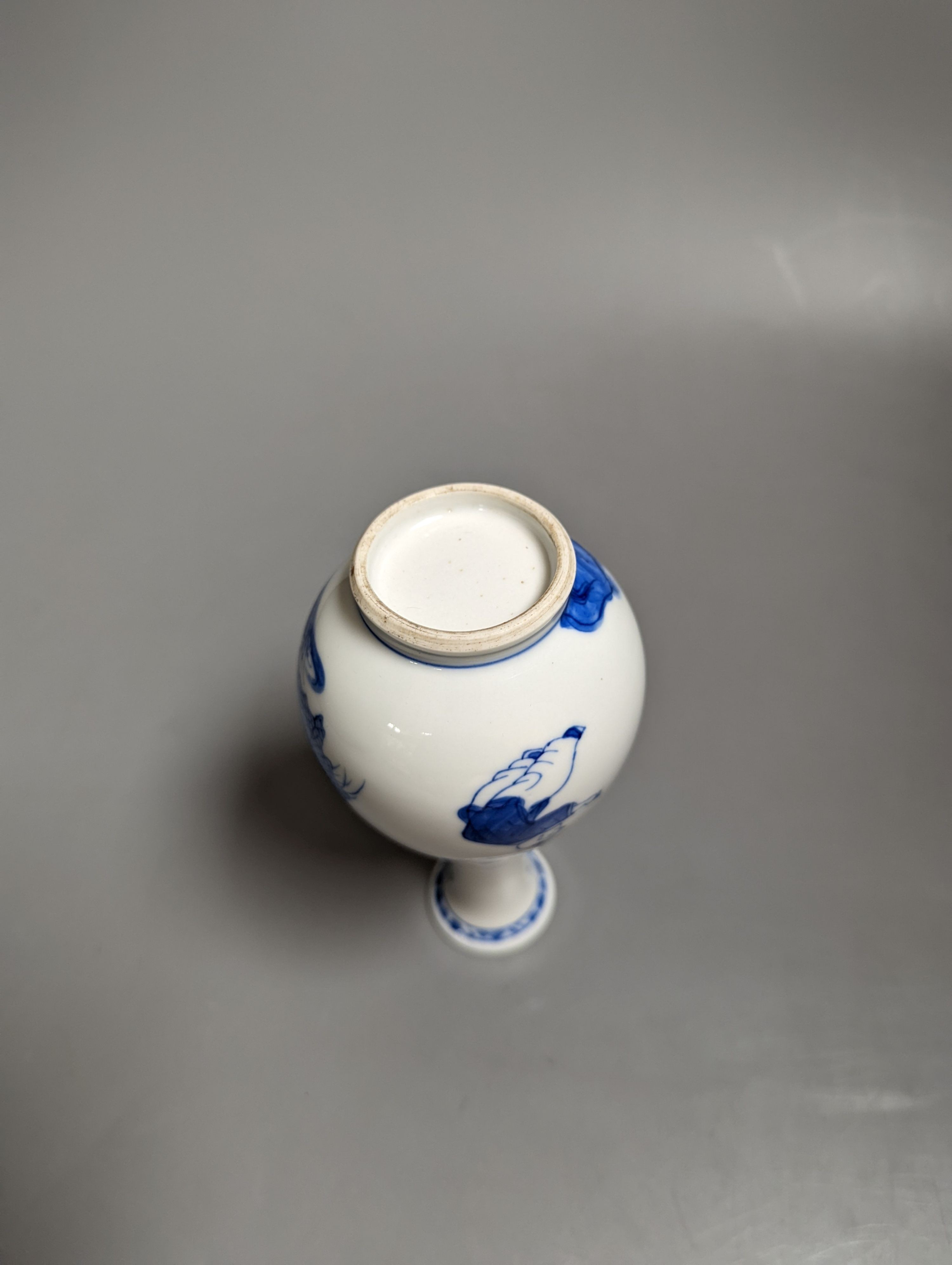 A Chinese 'Boys' blue and white vase, 16cms high